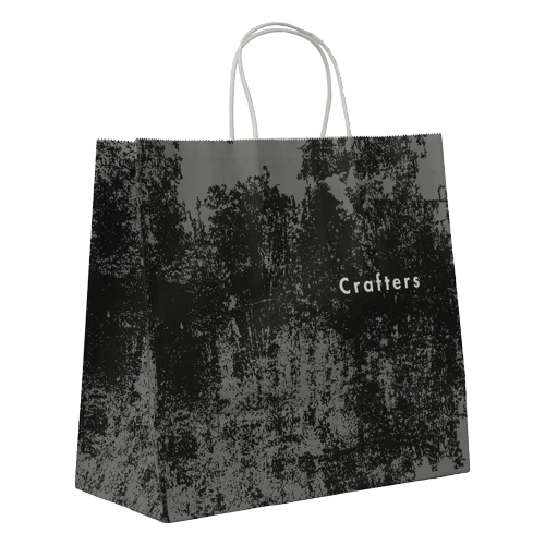 Right cross angle twisted handle bleach kraft paper bag for crafters