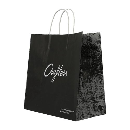 Left cross angle twisted handle bleach kraft paper bag for crafters