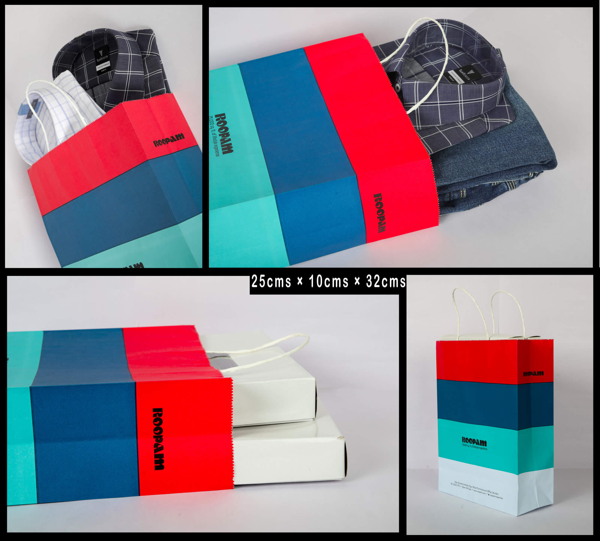 A human hand holding twisted handle paper bags printed by max packaging for its clients